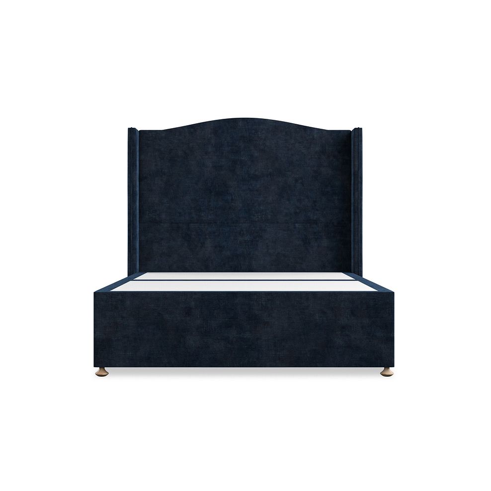 Eden Double Divan Bed with Winged Headboard in Heritage Velvet - Royal Blue 3