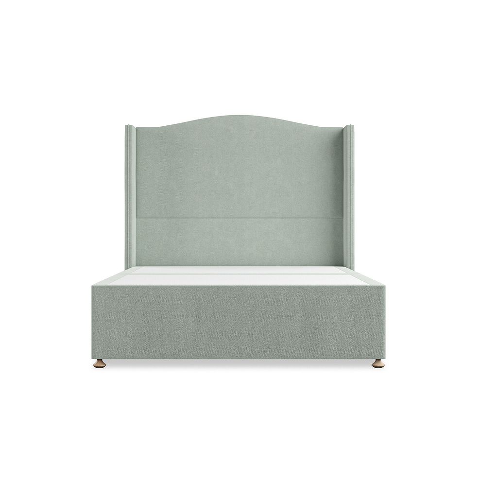 Eden Double Divan Bed with Winged Headboard in Venice Fabric - Duck Egg Thumbnail 3
