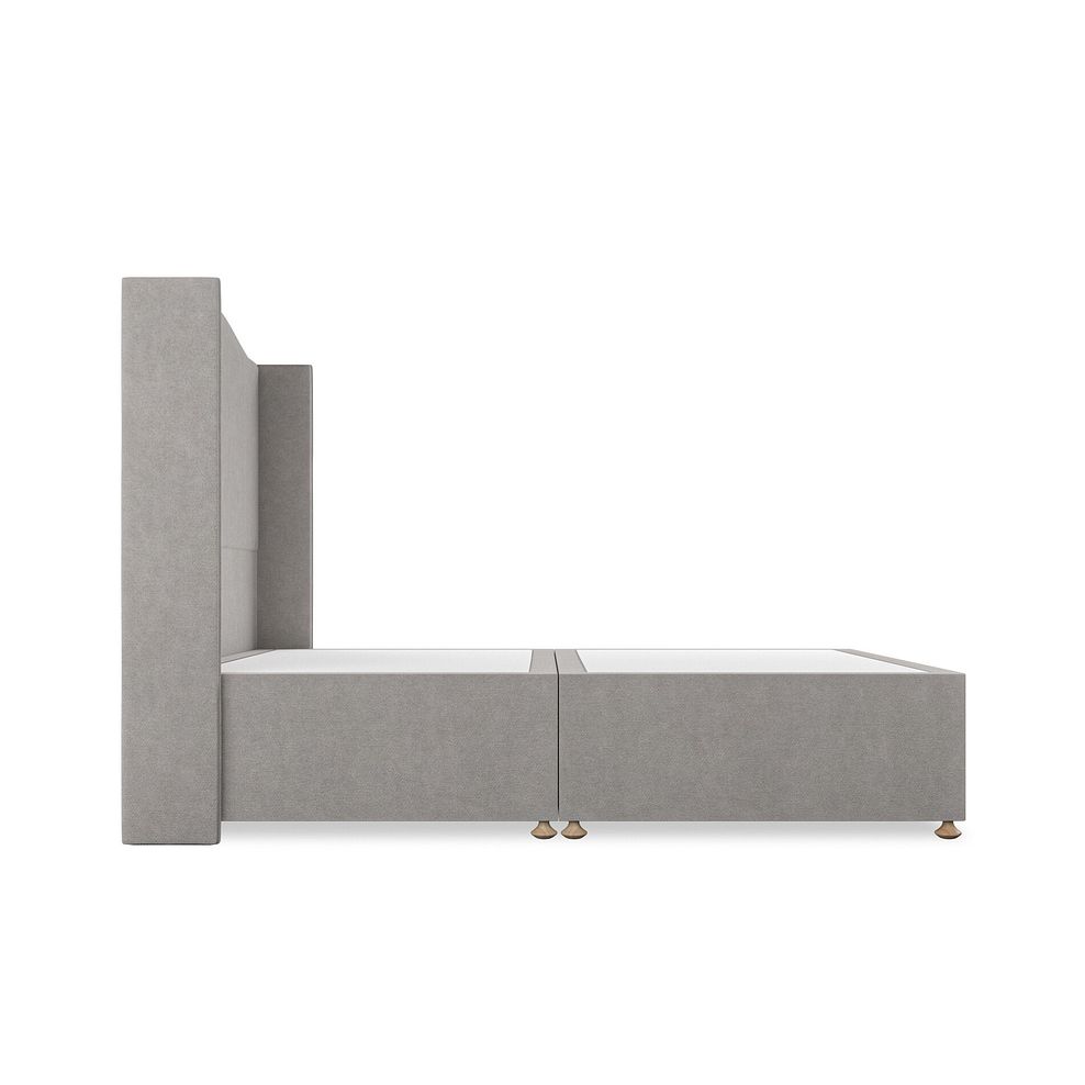 Eden Double Divan Bed with Winged Headboard in Venice Fabric - Grey 4