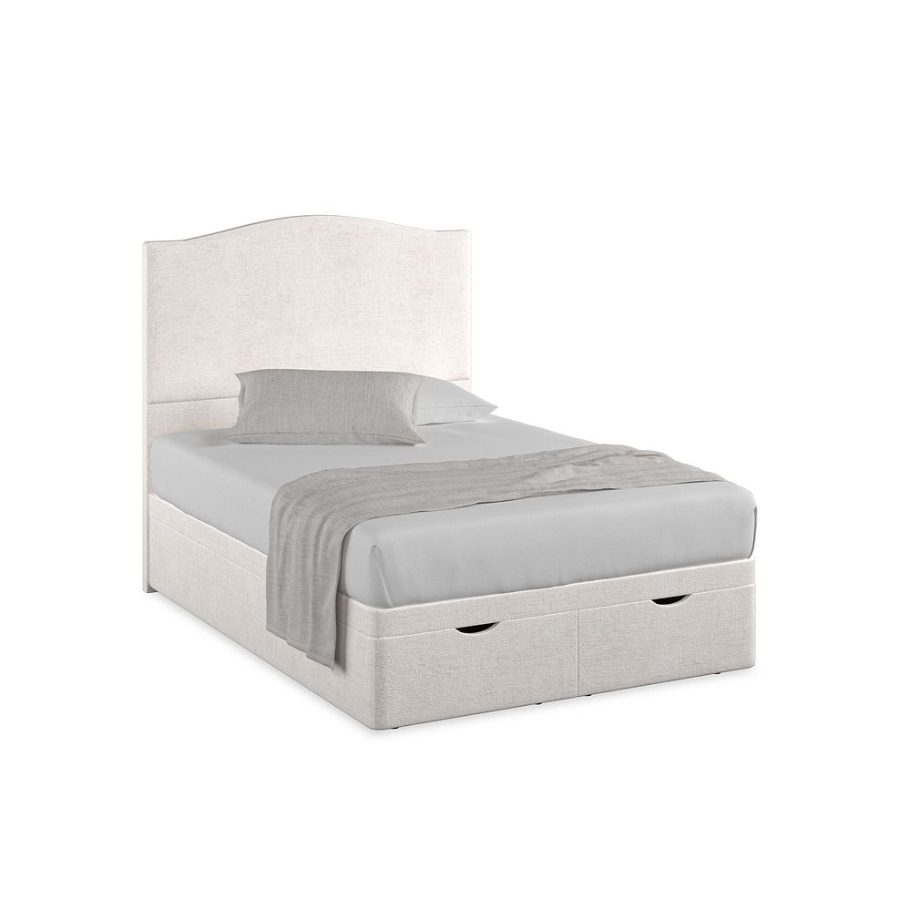 Eden Double Ottoman Storage Bed in Brooklyn Fabric - Lace White Thumbnail 1