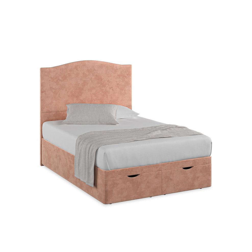 Eden Double Ottoman Storage Bed in Heritage Velvet - Powder Pink 1