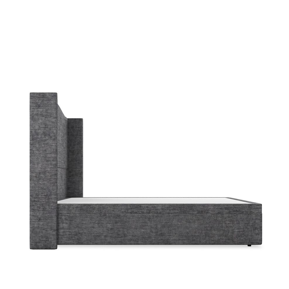 Eden Double Ottoman Storage Bed with Winged Headboard in Brooklyn Fabric - Asteroid Grey Thumbnail 5