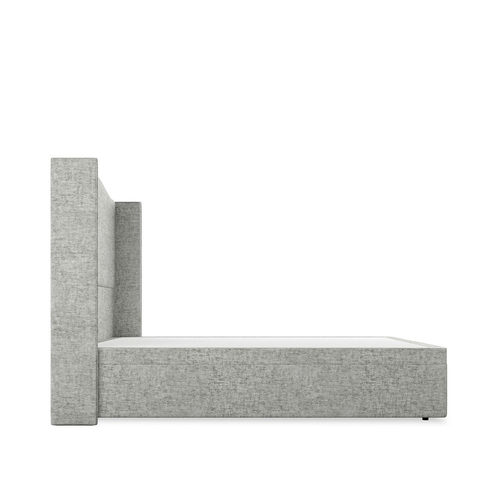 Eden Double Ottoman Storage Bed with Winged Headboard in Brooklyn Fabric - Fallow Grey Thumbnail 5