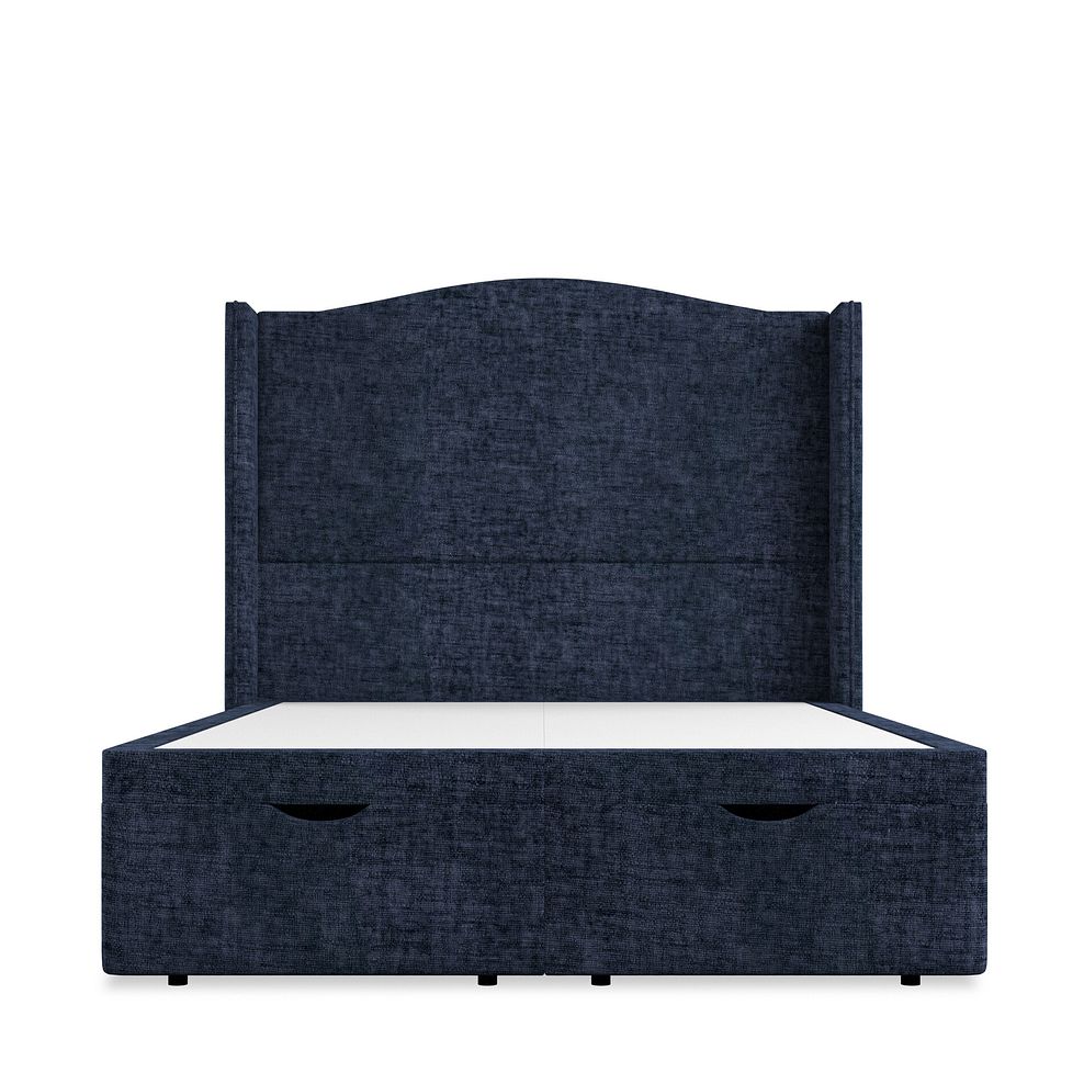 Eden Double Ottoman Storage Bed with Winged Headboard in Brooklyn Fabric - Hummingbird Blue 4