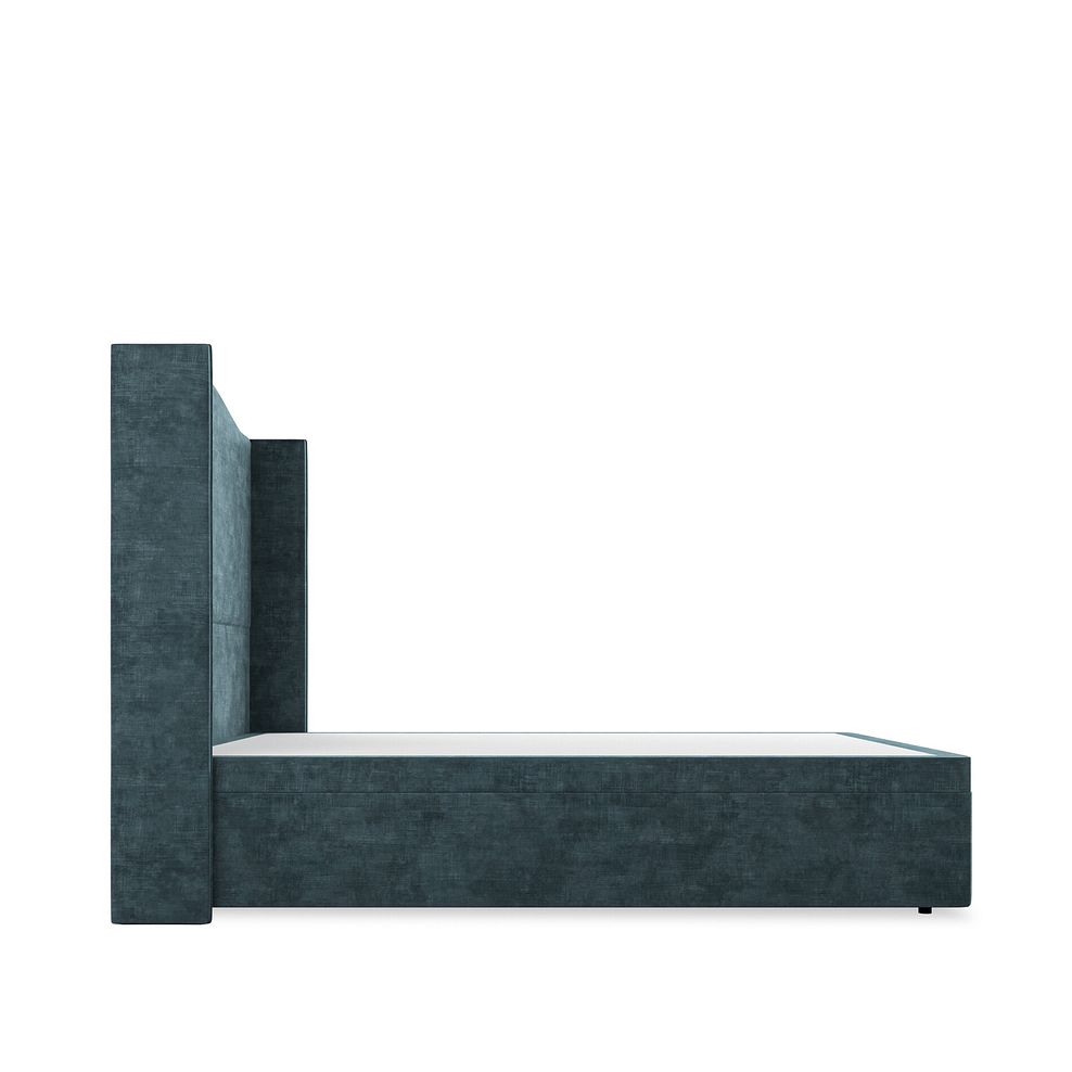 Eden Double Ottoman Storage Bed with Winged Headboard in Heritage Velvet - Airforce 5