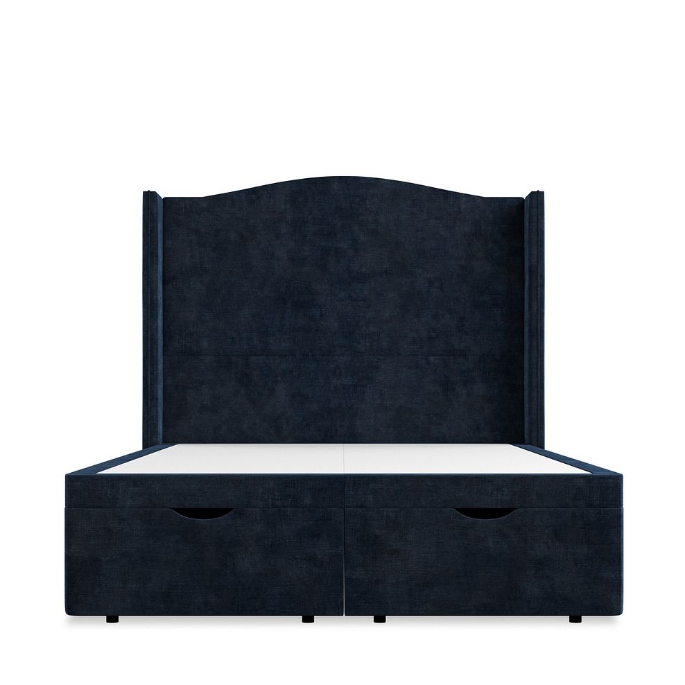 Eden Double Ottoman Storage Bed with Winged Headboard in Heritage Velvet - Royal Blue 4