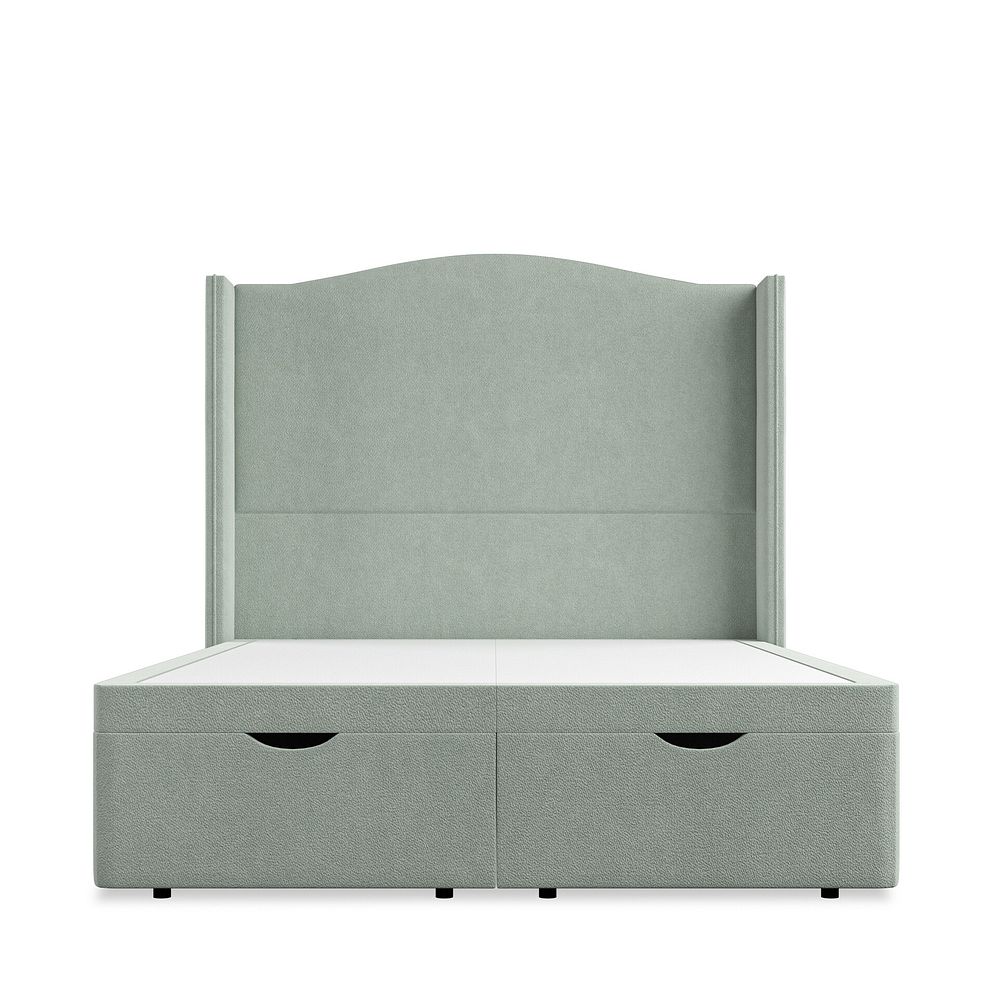 Eden Double Ottoman Storage Bed with Winged Headboard in Venice Fabric - Duck Egg Thumbnail 4