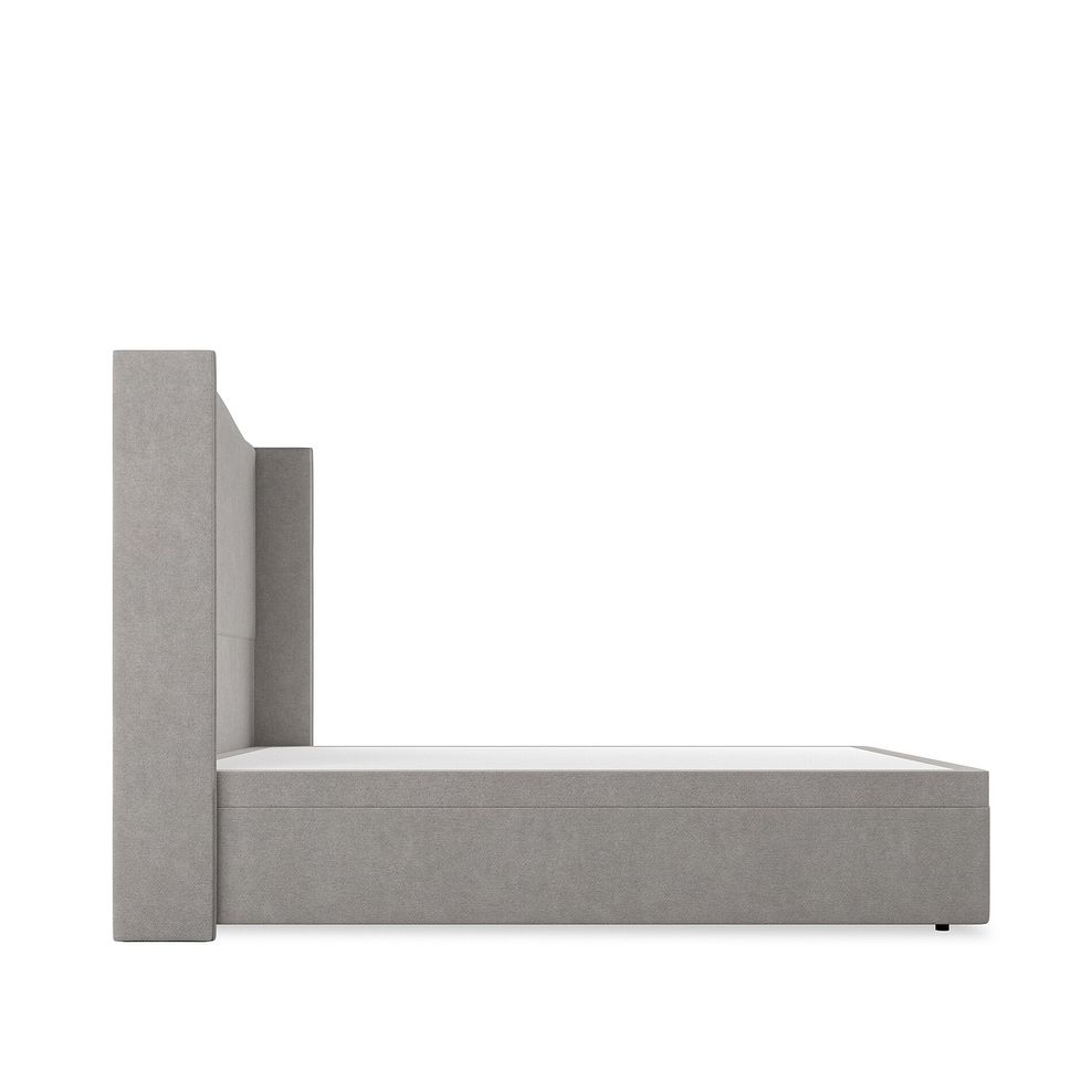 Eden Double Ottoman Storage Bed with Winged Headboard in Venice Fabric - Grey Thumbnail 5