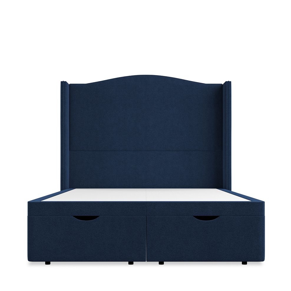 Eden Double Ottoman Storage Bed with Winged Headboard in Venice Fabric - Marine 4