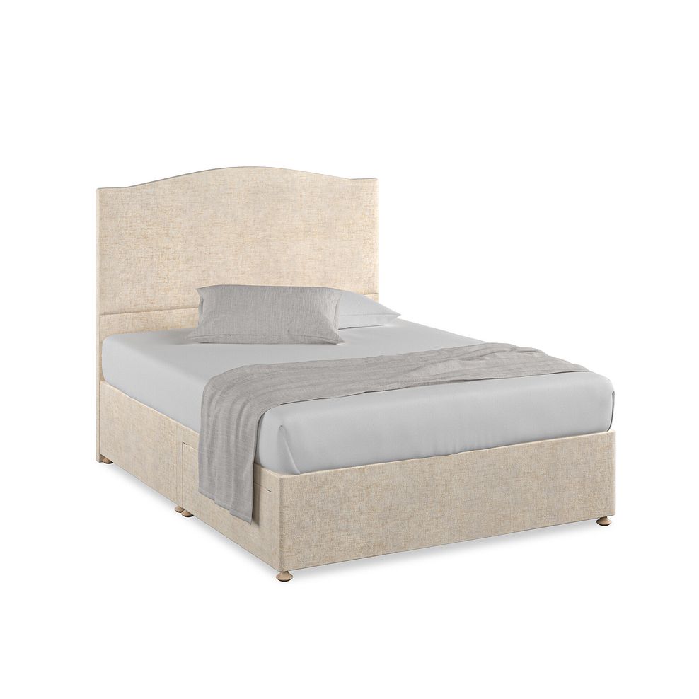 Eden King-Size 2 Drawer Divan Bed in Brooklyn Fabric - Eggshell 1