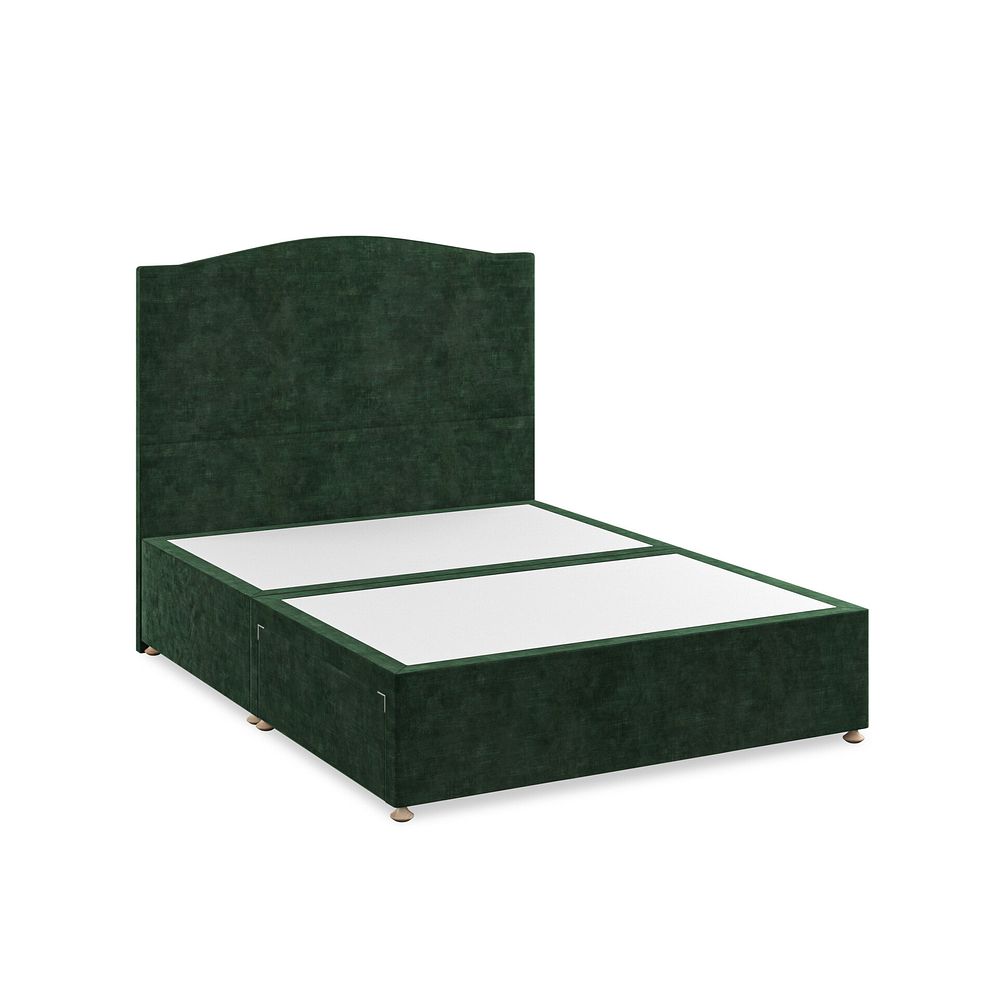 Eden King-Size 2 Drawer Divan Bed in Heritage Velvet - Bottle Green Thumbnail 2