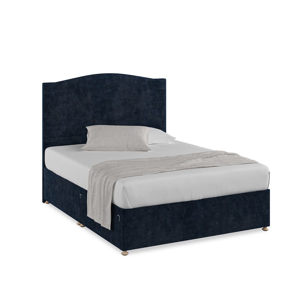 Eden King-Size 2 Drawer Divan Bed in Heritage Velvet - Royal Blue