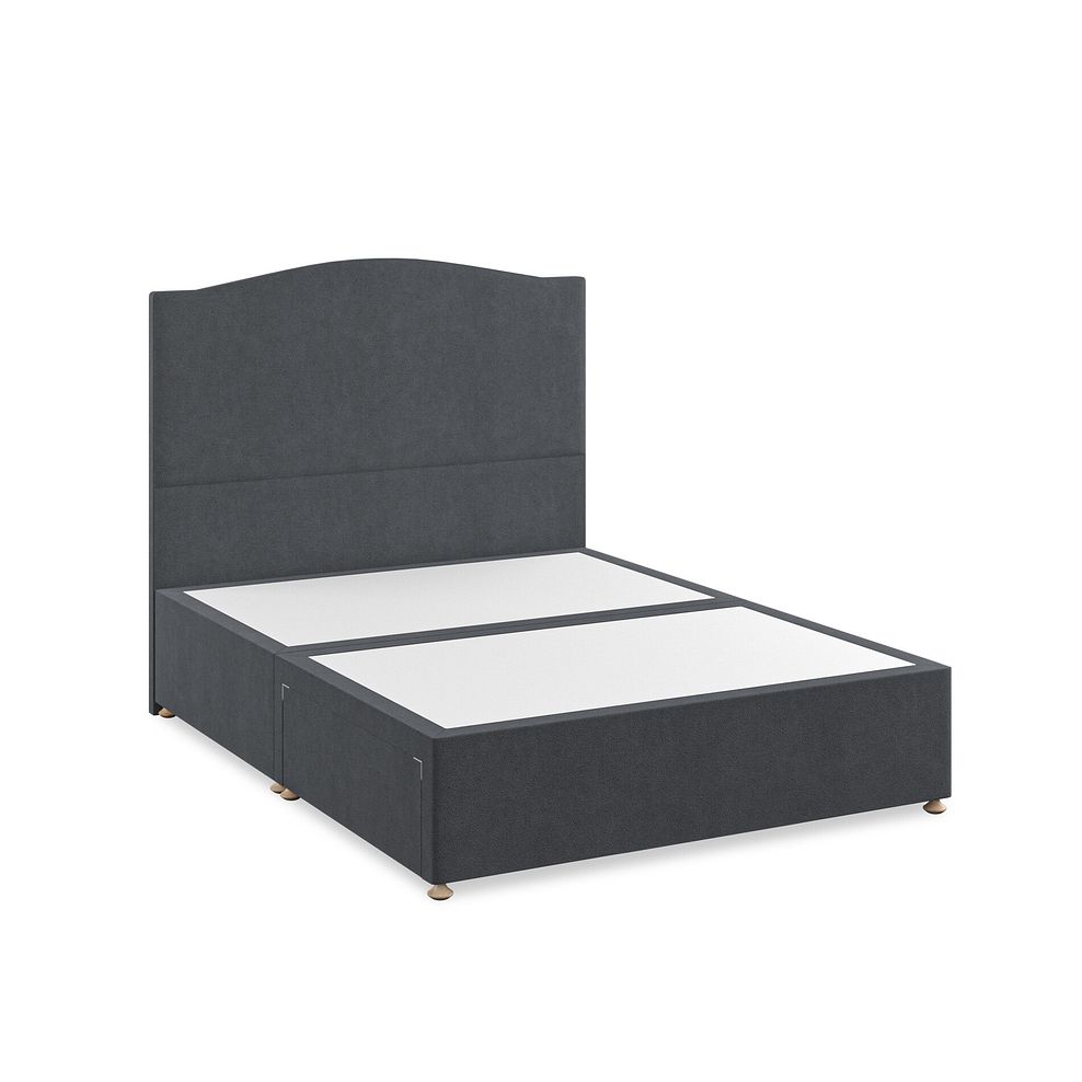 Eden King-Size 2 Drawer Divan Bed in Venice Fabric - Anthracite 2