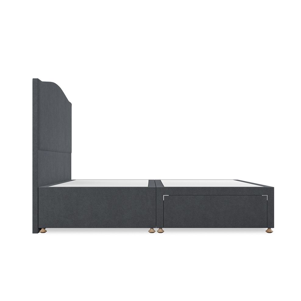 Eden King-Size 2 Drawer Divan Bed in Venice Fabric - Anthracite 4