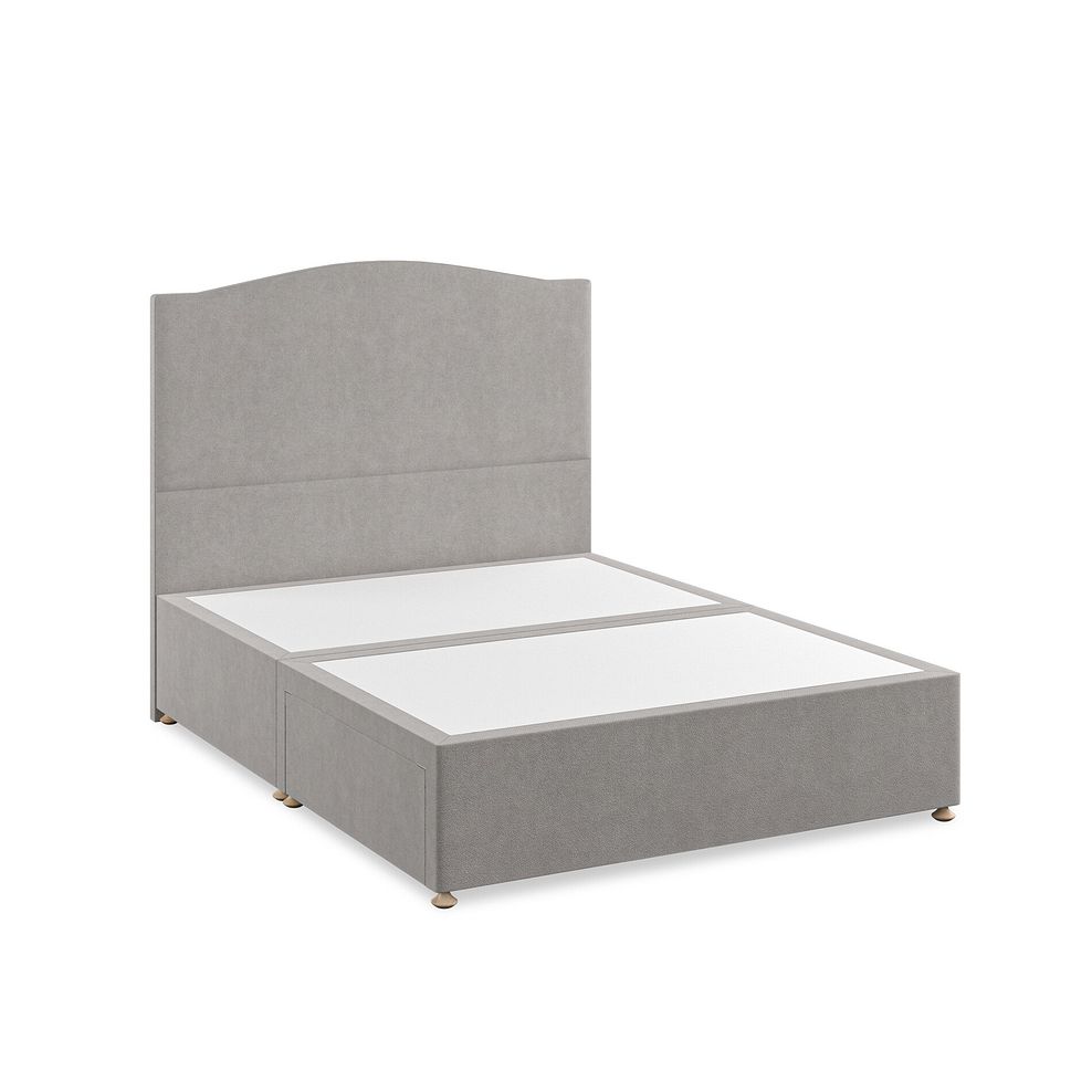 Eden King-Size 2 Drawer Divan Bed in Venice Fabric - Grey 2