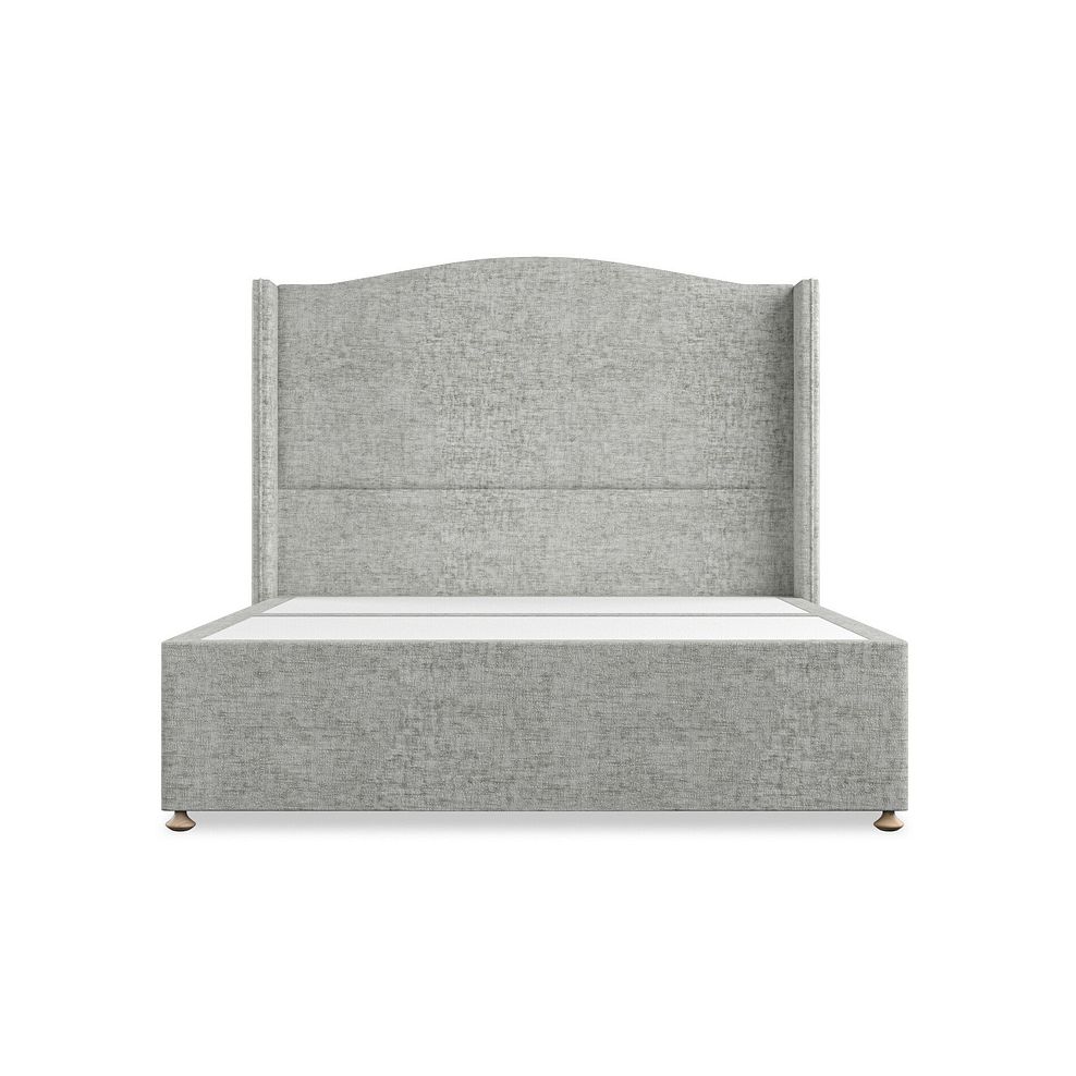 Eden King-Size 2 Drawer Divan Bed with Winged Headboard in Brooklyn Fabric - Fallow Grey Thumbnail 3