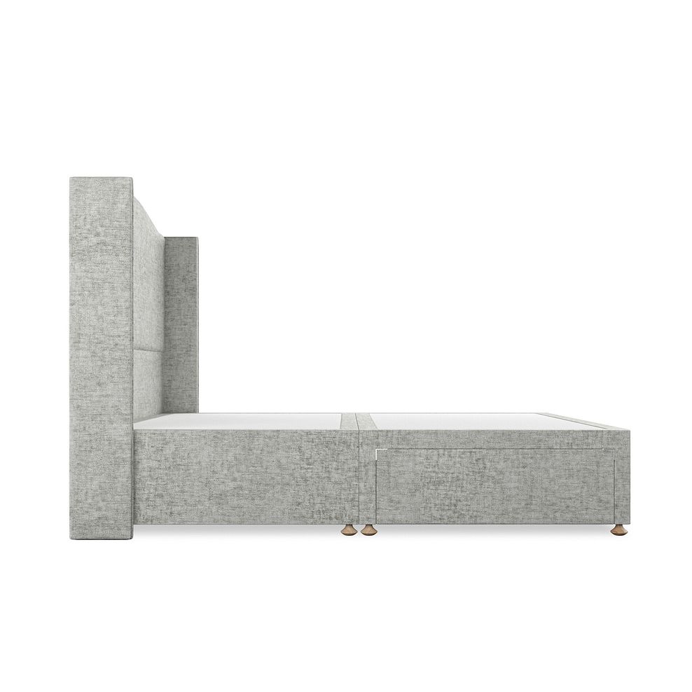 Eden King-Size 2 Drawer Divan Bed with Winged Headboard in Brooklyn Fabric - Fallow Grey 4