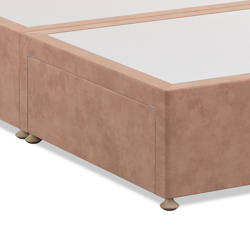 Eden King-Size 2 Drawer Divan Bed with Winged Headboard in Heritage Velvet - Powder Pink 6