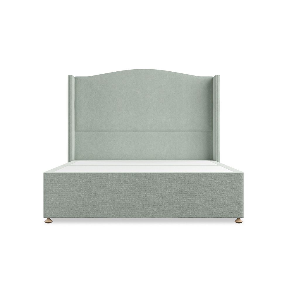 Eden King-Size 2 Drawer Divan Bed with Winged Headboard in Venice Fabric - Duck Egg Thumbnail 3
