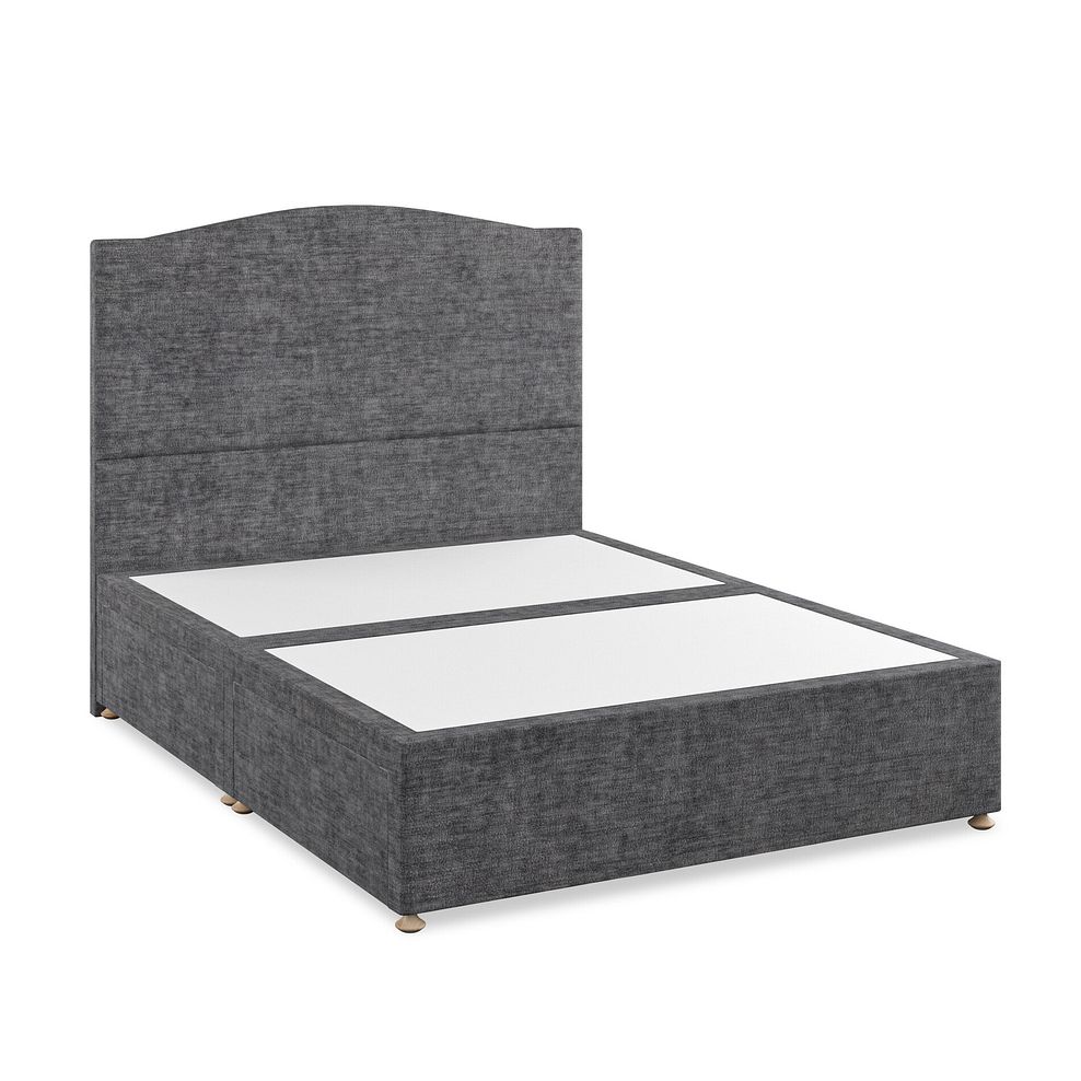 Eden King-Size 4 Drawer Divan Bed in Brooklyn Fabric - Asteroid Grey 2