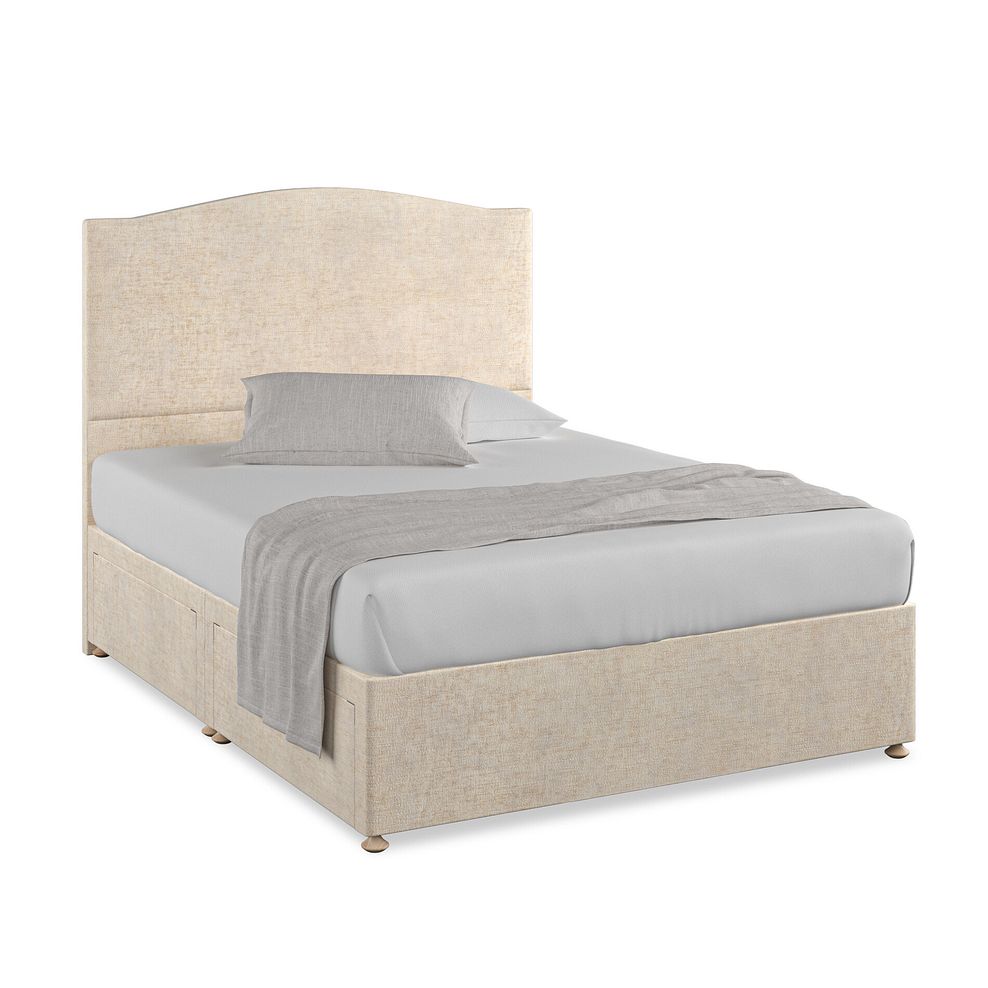 Eden King-Size 4 Drawer Divan Bed in Brooklyn Fabric - Eggshell 1