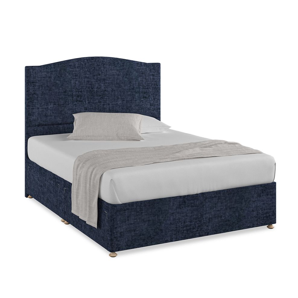 Eden King-Size 4 Drawer Divan Bed in Brooklyn Fabric - Hummingbird Blue 1