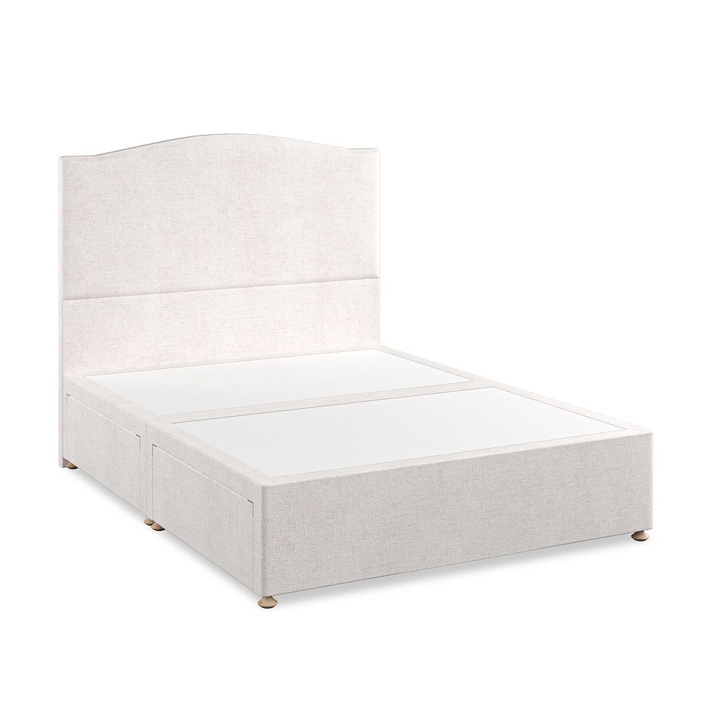 Eden King-Size 4 Drawer Divan Bed in Brooklyn Fabric - Lace White 2