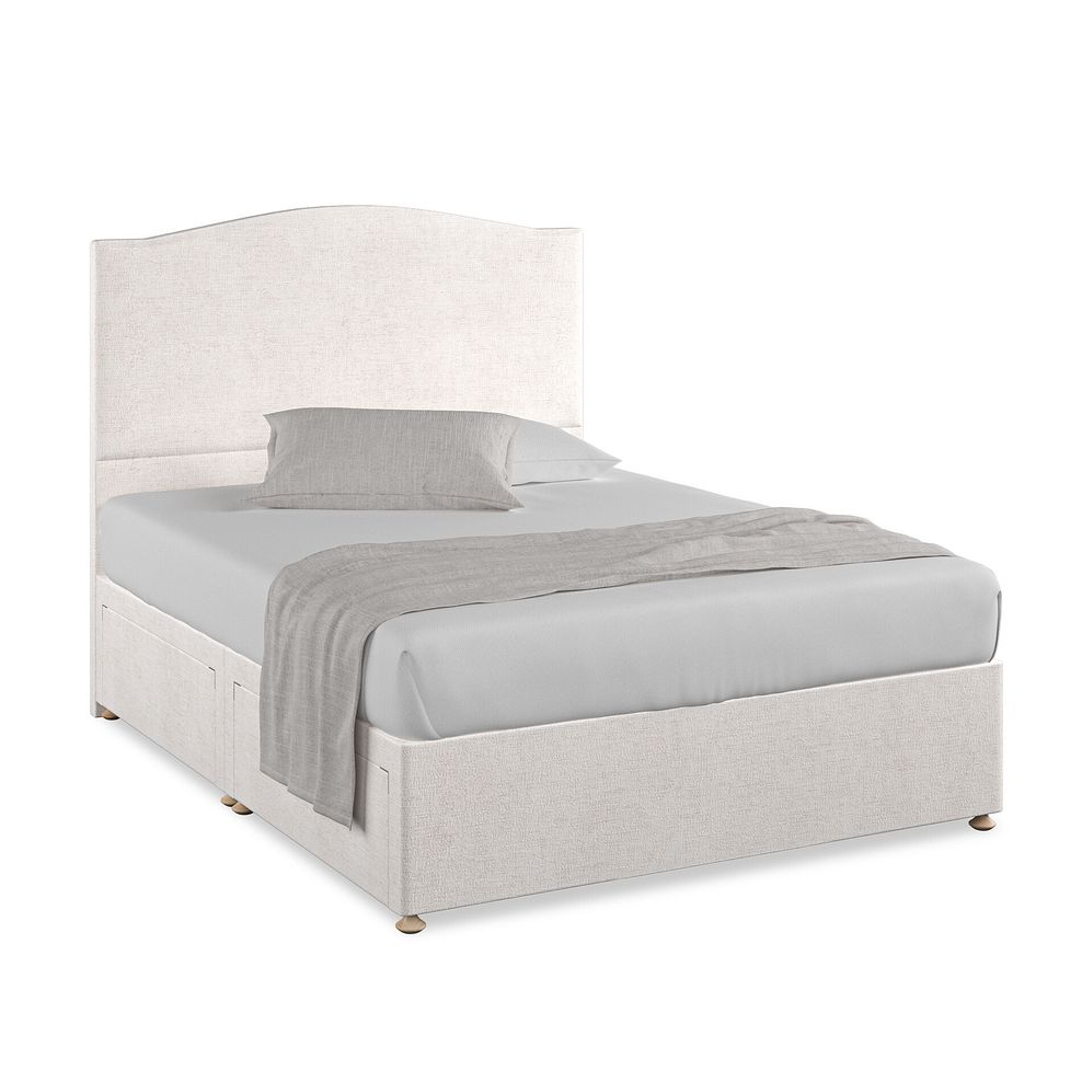 Eden King-Size 4 Drawer Divan Bed in Brooklyn Fabric - Lace White 1