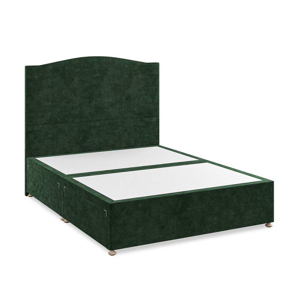 Eden King-Size 4 Drawer Divan Bed in Heritage Velvet - Bottle Green 2