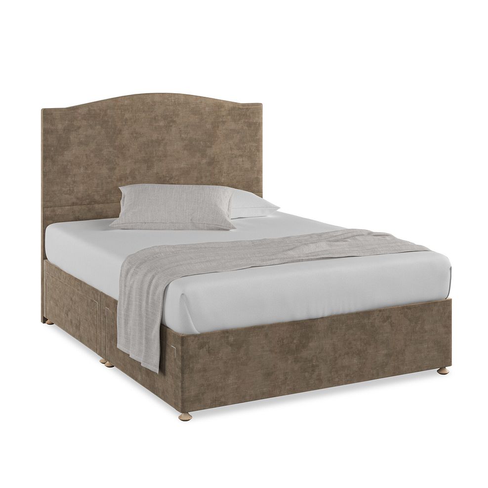 Eden King-Size 4 Drawer Divan Bed in Heritage Velvet - Cedar