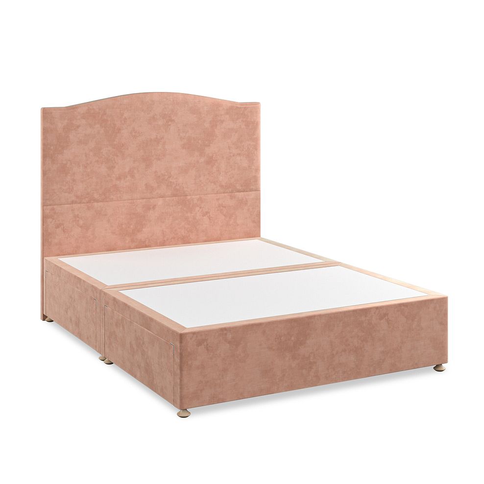 Eden King-Size 4 Drawer Divan Bed in Heritage Velvet - Powder Pink 2