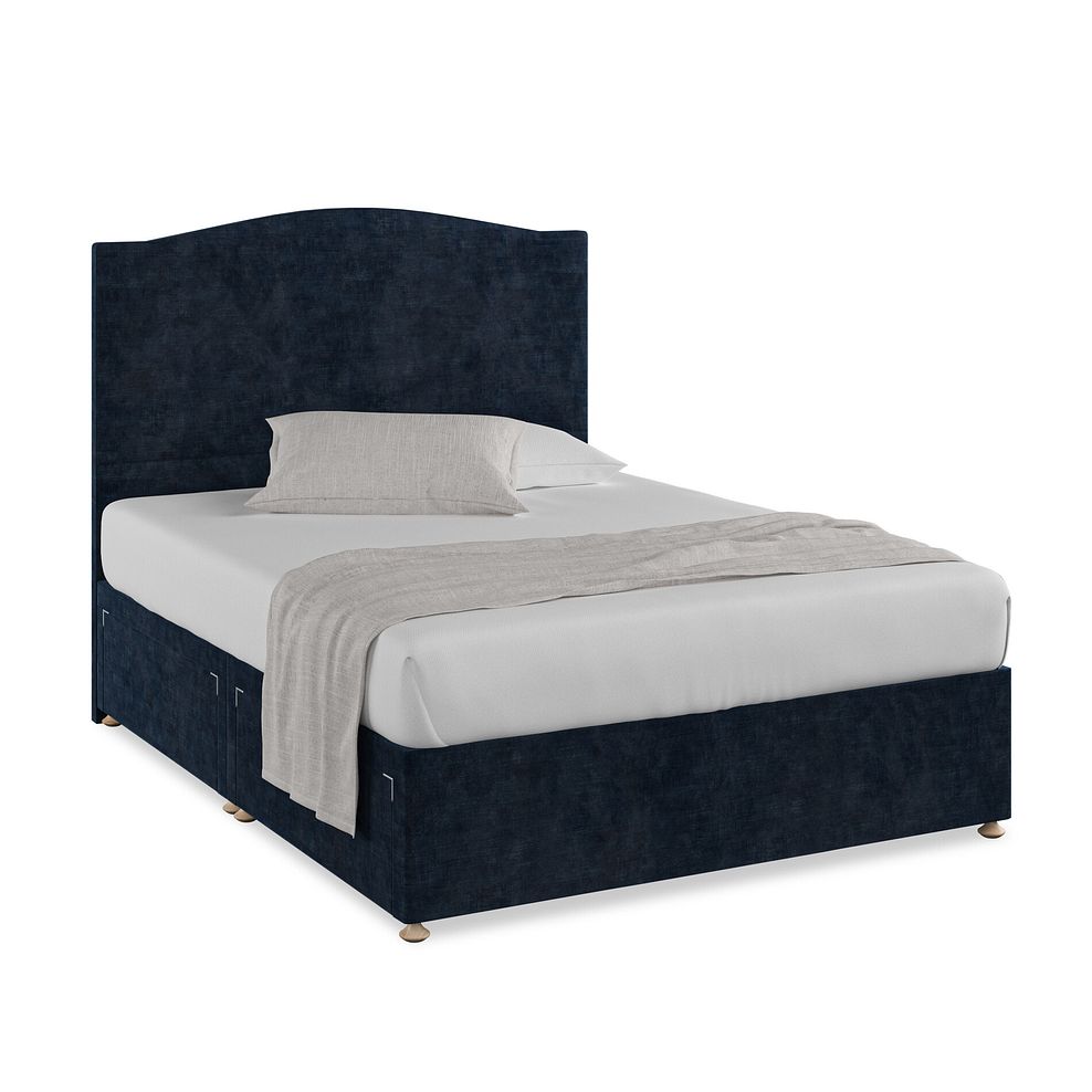 Eden King-Size 4 Drawer Divan Bed in Heritage Velvet - Royal Blue