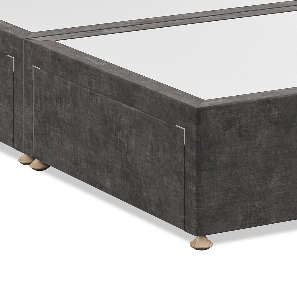 Eden King-Size 4 Drawer Divan Bed in Heritage Velvet - Steel 6