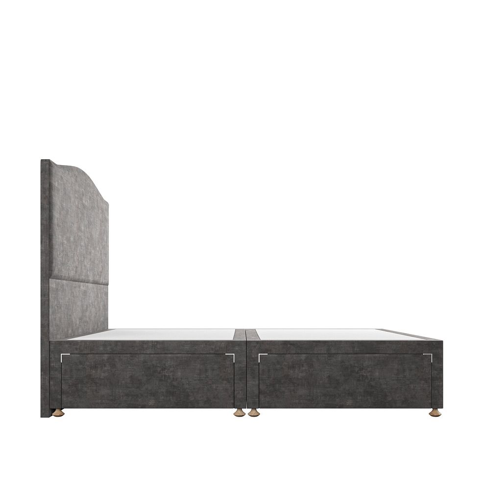 Eden King-Size 4 Drawer Divan Bed in Heritage Velvet - Steel 4