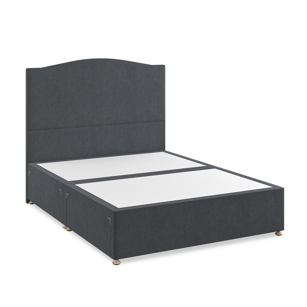 Eden King-Size 4 Drawer Divan Bed in Venice Fabric - Anthracite 2