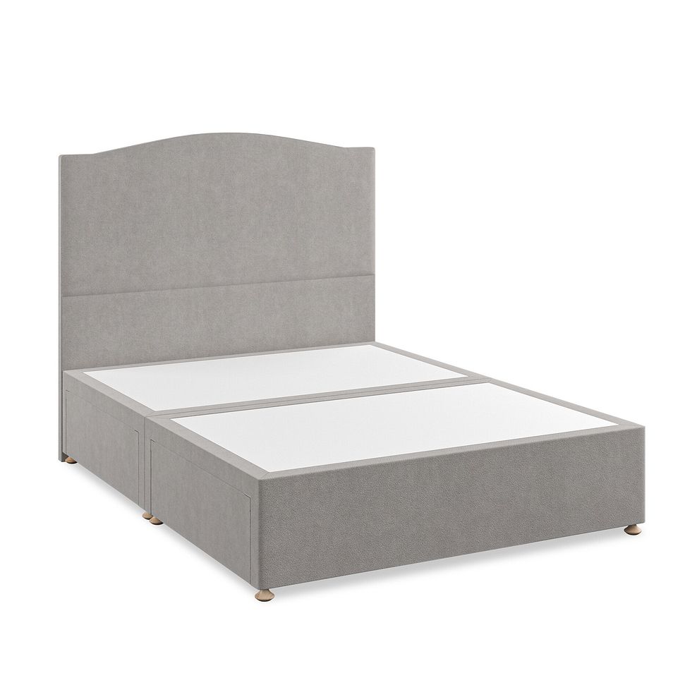 Eden King-Size 4 Drawer Divan Bed in Venice Fabric - Grey 2