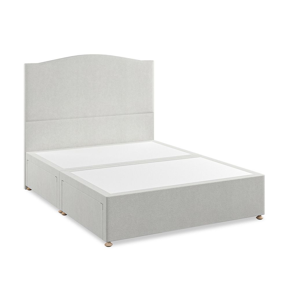 Eden King-Size 4 Drawer Divan Bed in Venice Fabric - Silver 2