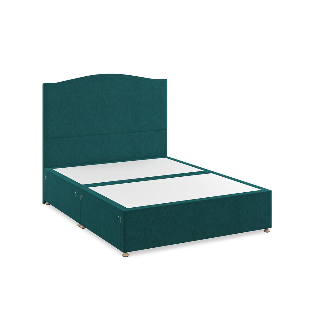 Eden King-Size 4 Drawer Divan Bed in Venice Fabric - Teal Thumbnail 2