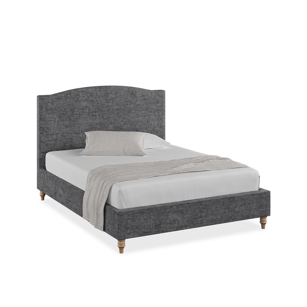 Eden King-Size Bed in Brooklyn Fabric - Asteroid Grey 1