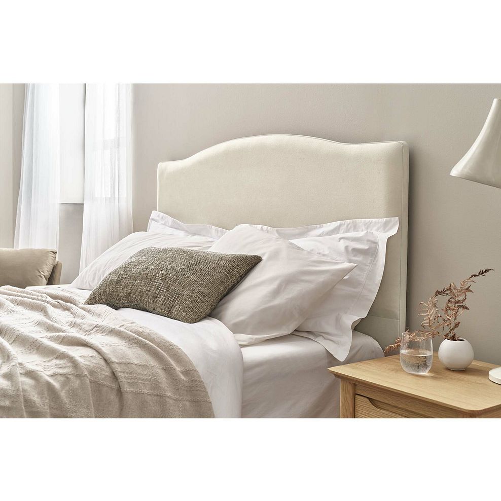 Eden King-Size 4 Drawer Divan Bed in Venice Fabric - Cream 3
