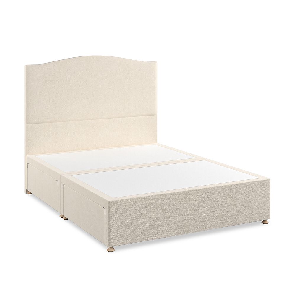 Eden King-Size 4 Drawer Divan Bed in Venice Fabric - Cream 6