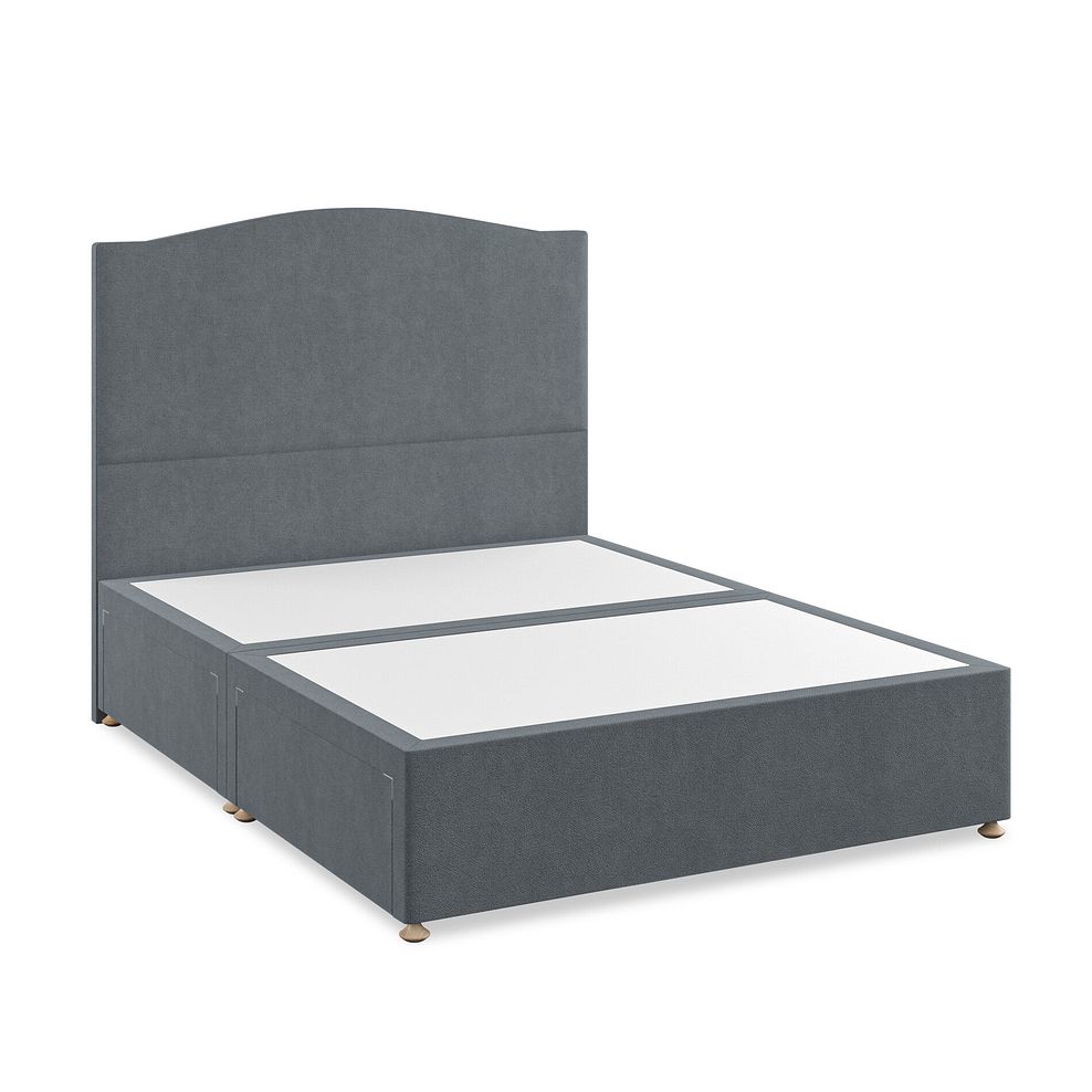 Eden King-Size 4 Drawer Divan Bed in Venice Fabric - Graphite 2