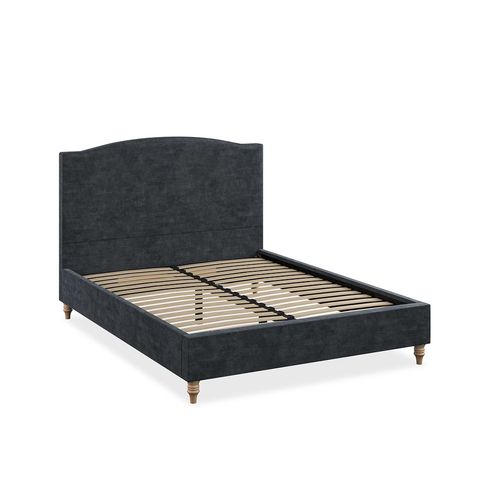 Eden King-Size Bed in Heritage Velvet - Charcoal 2