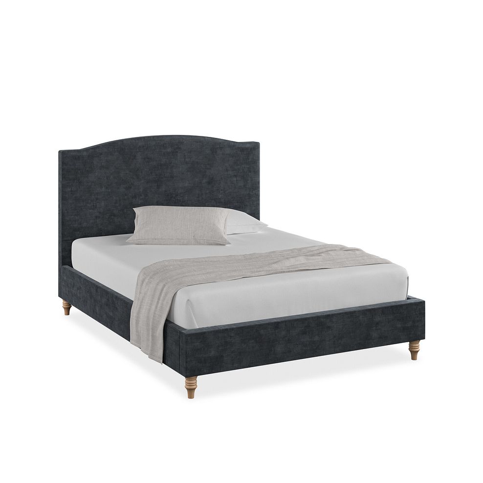 Eden King-Size Bed in Heritage Velvet - Charcoal Thumbnail 1