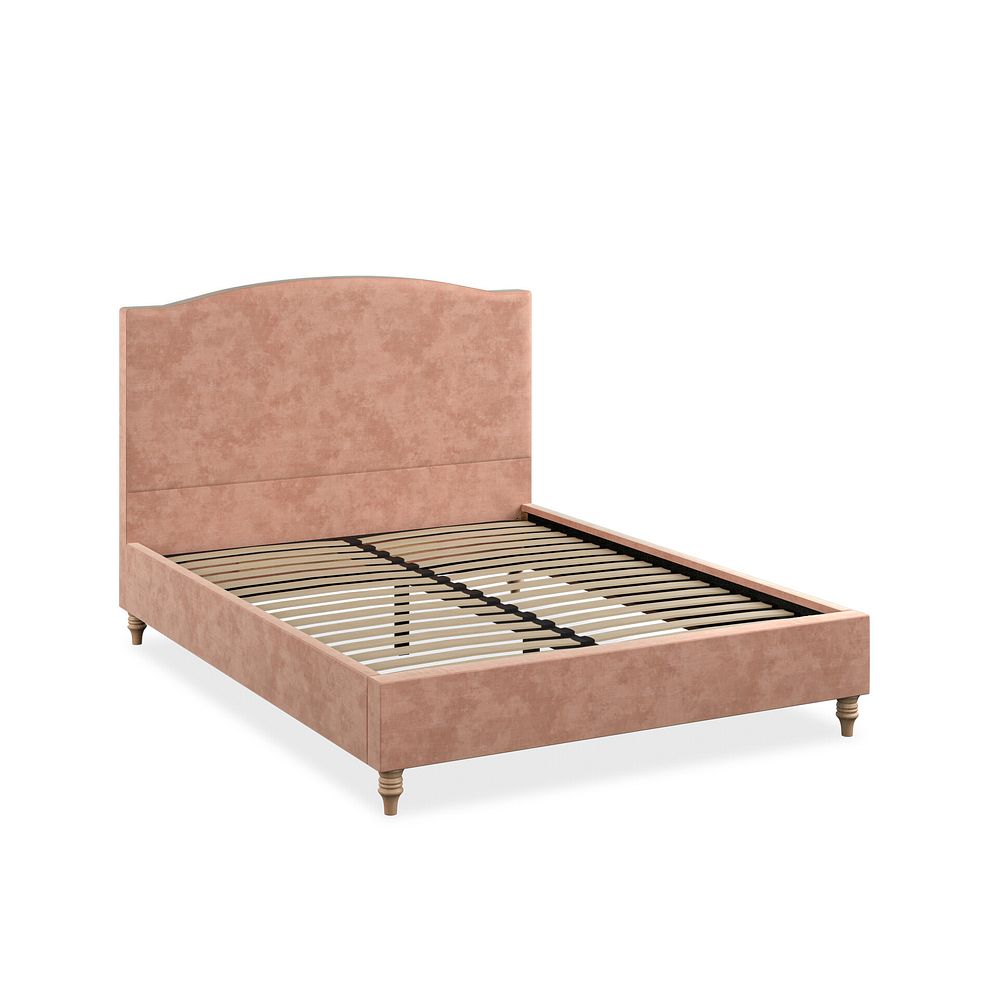 Eden King-Size Bed in Heritage Velvet - Powder Pink 2