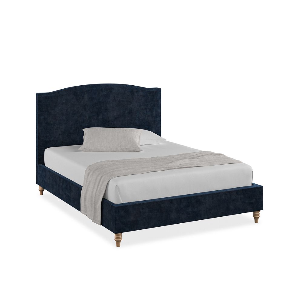 Eden King-Size Bed in Heritage Velvet - Royal Blue 1