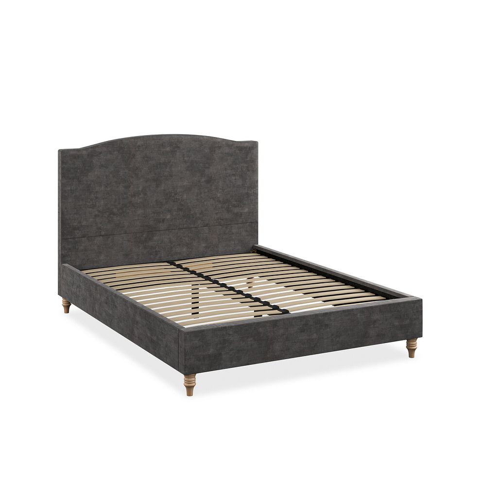 Eden King-Size Bed in Heritage Velvet - Steel 2