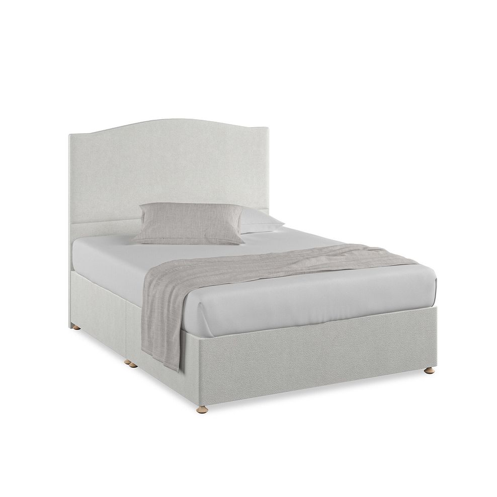 Eden King-Size Divan Bed in Venice Fabric - Silver 1