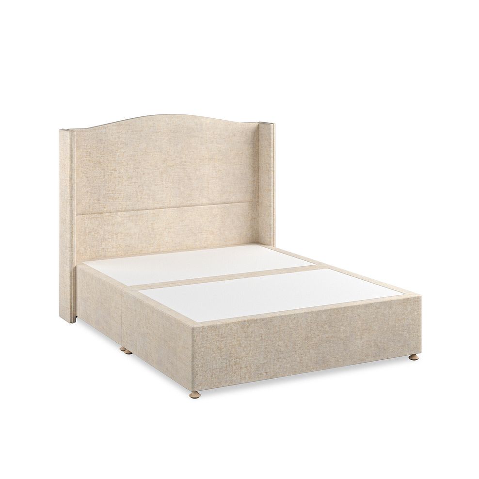 Eden King-Size Divan Bed with Winged Headboard in Brooklyn Fabric - Eggshell 2