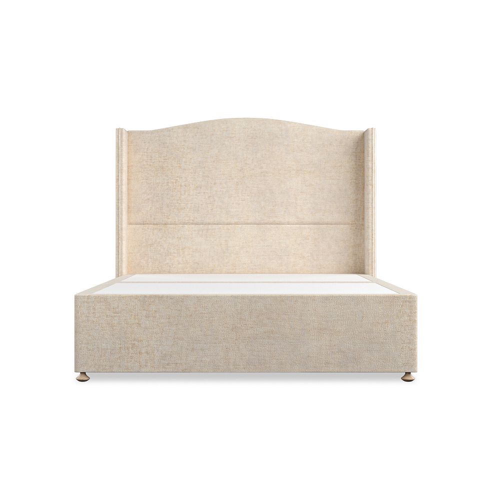 Eden King-Size Divan Bed with Winged Headboard in Brooklyn Fabric - Eggshell 3